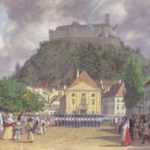 1200px-Leander_Russ_-_Parade_zur_Begrüßung_des_Kaisers_in_Laibach_-_1845